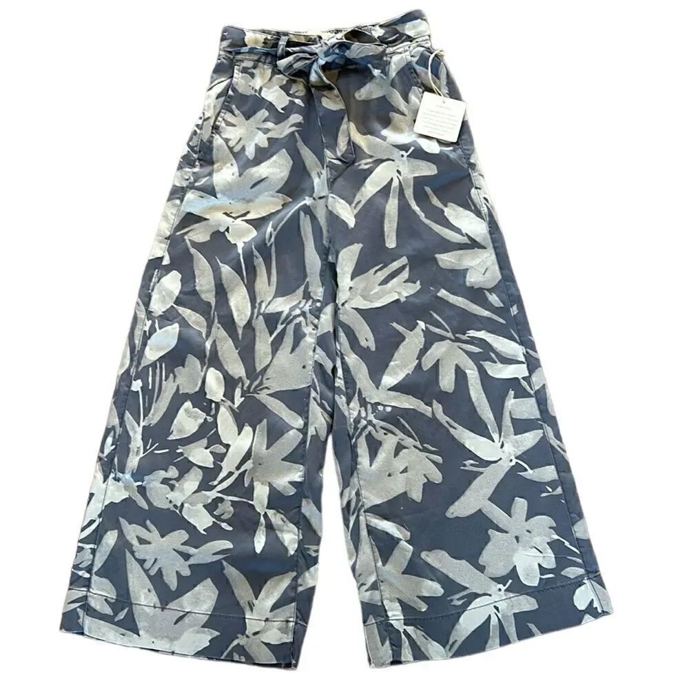 NEW Cynthia Rowley Wide Leg Grey Capri